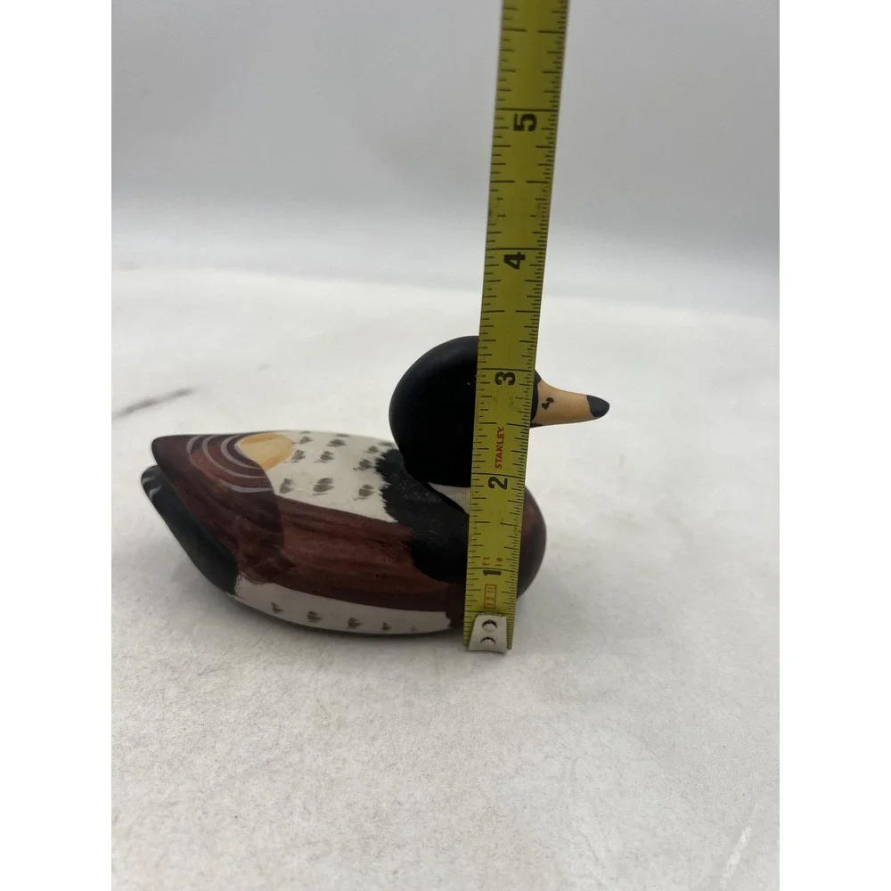 Hand Painted Ceramic Duck Figurine Mallard Decoy Style Small Home Decor Mini